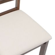 Трапезни столове с възглавници 2бр Кафяв масивна дървесина гума