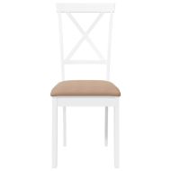 Трапезни столове с възглавници 2 бр Бяла масивна дървесина гума