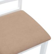 Трапезни столове с възглавници 2 бр Бяла масивна дървесина гума