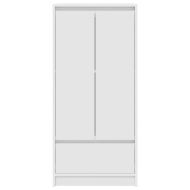 Шкаф с чекмедже, бели, 55,5x34x119,5 см, инженерно дърво