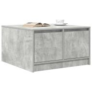 Масичка за кафе с чекмеджета, бетонно сив 70,5x70x40 см