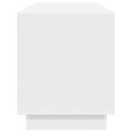 ТВ шкаф с LED осветление, бял, 160,5x41x50 см