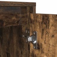 ТВ шкаф с LED осветление, опушен дъб, 193,5x41x50 см