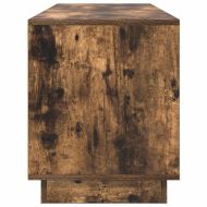 ТВ шкаф с LED осветление, опушен дъб, 160,5x41x50 см