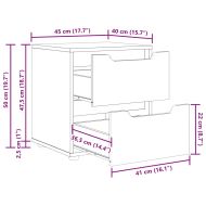 нощно шкафче "VISNES" Бетон сив 45x40x50 cm Инженерна дървесина