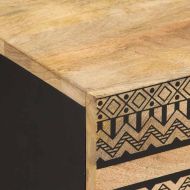 Шкафове за легло 2 бр. черни Масивна груба дървесина Манго