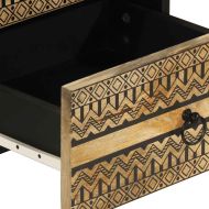 Шкафове за легло 2 бр. черни Масивна груба дървесина Манго