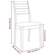 Трапезни столове с възглавници 2 бр Бяла масивна дървесина гума