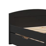 Дневно легло с 2 чекмеджета без матрак IRUN черен 90x200 cm