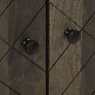 3 броя бюфети черен 60x33x75 cm Масивна дървесина Манго