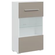 5 броя ТВ шкафове с LED осветление Сив камък инженерно дърво