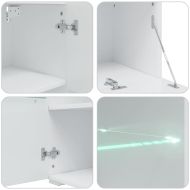 5 броя ТВ шкафове с LED осветление Сив камък инженерно дърво