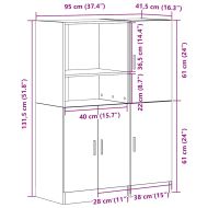 Комплект кухненски шкафове от 2 части, Бяло, инженерно дърво
