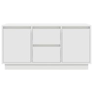 ТВ шкаф с LED осветление, бял, 100x41x50 см