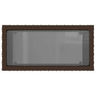 Градинска маса със стъклен плот kафяв 58x27,5x55 см полиратан