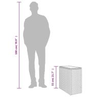 Градинска маса със стъклен плот kафяв 58x27,5x55 см полиратан