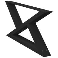 Крака за масичка за кафе, 2 бр., черни, 70 x (30-31,3) см, стомана