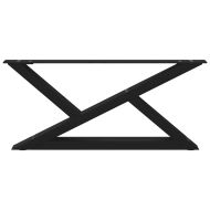 Крака за масичка за кафе, 2 бр., черни, 70 x (30-31,3) см, стомана