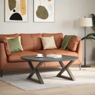 Крака за масичка за кафе, 2 бр., естествена стомана, 70 x (42-43,3) см, стомана