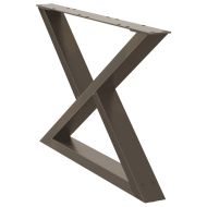 Крака за масичка за кафе, 2 бр., естествена стомана, 70 x (42-43,3) см, стомана