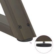 Крака за масичка за кафе, 2 бр., естествена стомана, 70 x (42-43,3) см, стомана