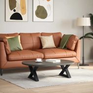 Крака за масичка за кафе, 2 бр., черни, 50 x (30-31,3) см, стомана