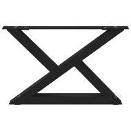 Крака за масичка за кафе, 2 бр., черни, 50 x (30-31,3) см, стомана