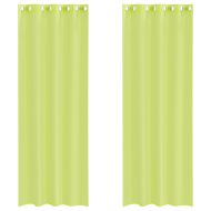 Пердета от воал с втулки, 2 бр, ябълково зелено, 140x260 см