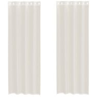 Пердета от воал с втулки, 2 бр, кремаво, 140x300 см