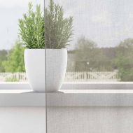 Пердета от воал с втулки, 2 бр, светлосиво, 140x300 см