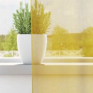 Пердета от воал с втулки, 2 бр, жълто