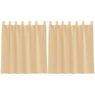 Пердета от воал с прът джобове, 2 бр, пясъчно