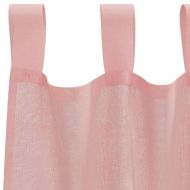 Пердета от воал с прът джобове, 2 бр, розово