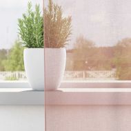 Пердета от воал с прът джобове, 2 бр, розово