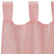 Пердета от воал с прът джобове, 2 бр, розово
