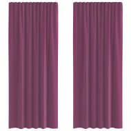 Пердета от воал с примки, 2 бр, лилаво, 140x245 см