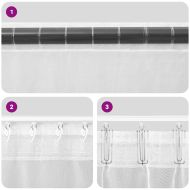 Пердета от воал с примки, 2 бр, лилаво, 140x245 см