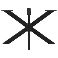 Крак за трапезна маса, форма на паяк, черен, 120x68x(72-73) см, стомана