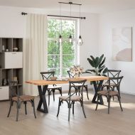 Крака за трапезна маса, 2 бр., черни, 60 x (72-73,3) см, стомана