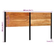 табла за глава 200 см масивна дървесина акация и желязо