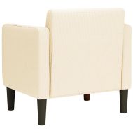 Разтегателен диван с подлакътници кремав 54 см велурена тъкан