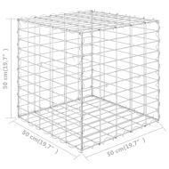 Кубичен габион повдигната леха, стоманена тел, 50x50x50 cм