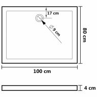 Правоъгълно ABS душ корито, черно, 80x100 см