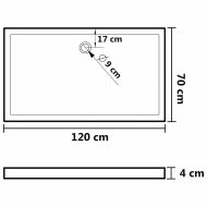 Правоъгълно ABS душ корито, черно, 70x120 см