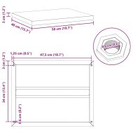 Стенни рафтове 2 бр 50x40x3 см черни неръждаема стомана