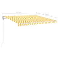 Автоматичен сенник LED сензор за вятър 450x350 см жълто/бяло