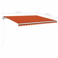 Автоматичен сенник LED сензор за вятър 450x350 см оранжевокафяв