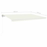 Автоматичен сенник LED сензор за вятър 500x350 см кремав