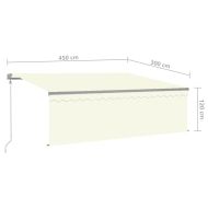 Автоматичен сенник с щора LED и сензор за вятър 4,5x3 м кремав
