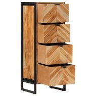 Шкаф за баня 40x30x100 см масивно акациево дърво и желязо